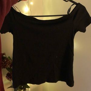 Black, fall off the shoulder, crop top